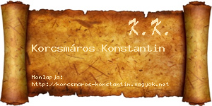 Korcsmáros Konstantin névjegykártya